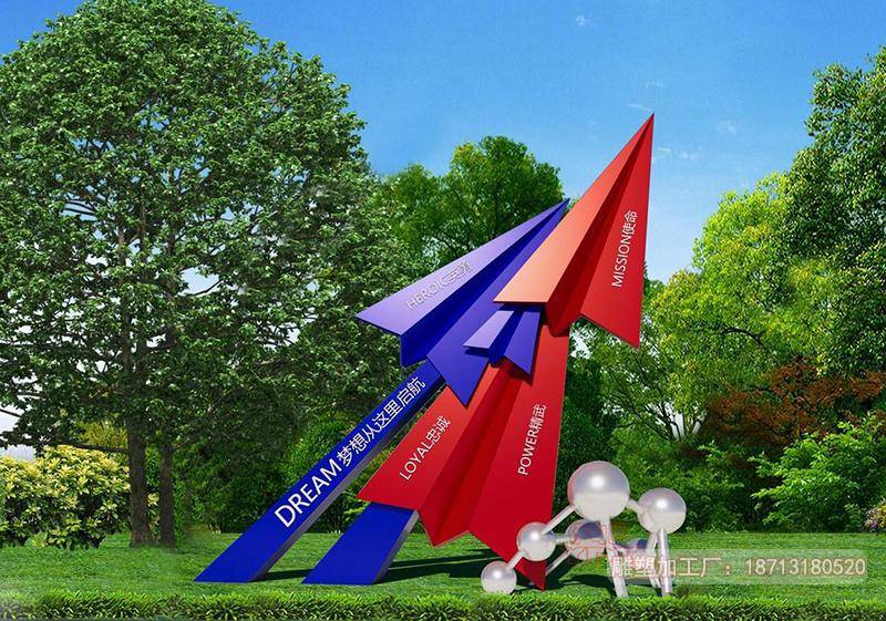 |凯发网站入口航天卫星火箭不锈钢雕塑与飞机共同见证人类探索宇